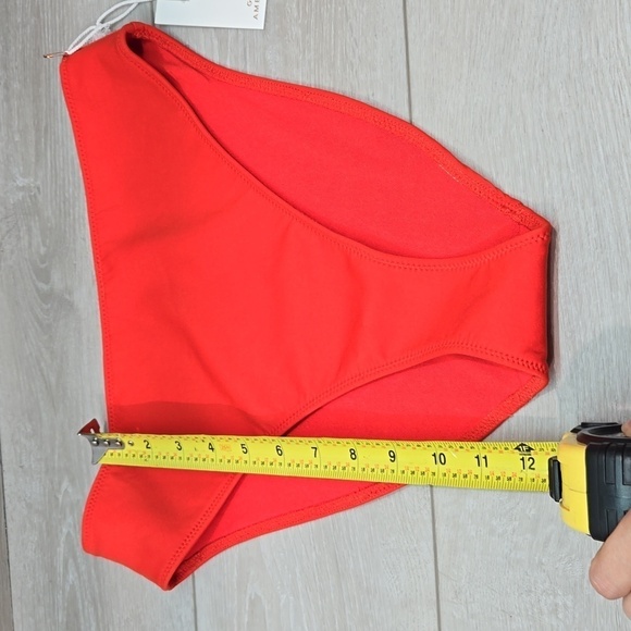 NWT Good American Matte Good waist chekky Bright Poppy Women Swim Bottom sz 2/M - Picture 7 of 12